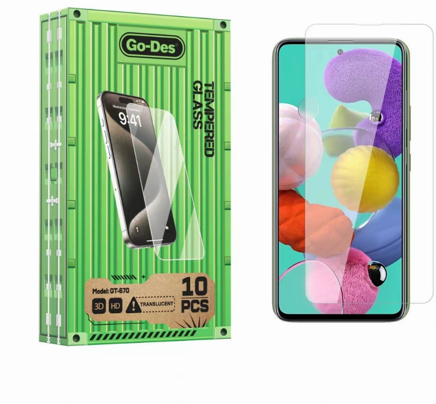 Samsung Galaxy A51 Go Des Parmak İzi Bırakmayan 9H Oleofobik Bom Glass Ekran Koruyucu 10'lu Paket - Şeffaf