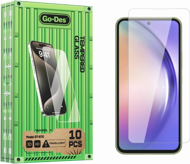 Samsung Galaxy A54 Go Des Parmak İzi Bırakmayan 9H Oleofobik Bom Glass Ekran Koruyucu 10'lu Paket - Şeffaf