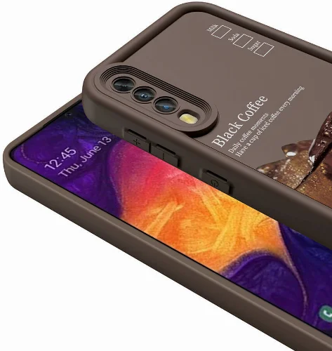 Samsung Galaxy A70 Kılıf Kamera Korumalı Baskılı Arka Yüzey Klas Kapak - Siyah