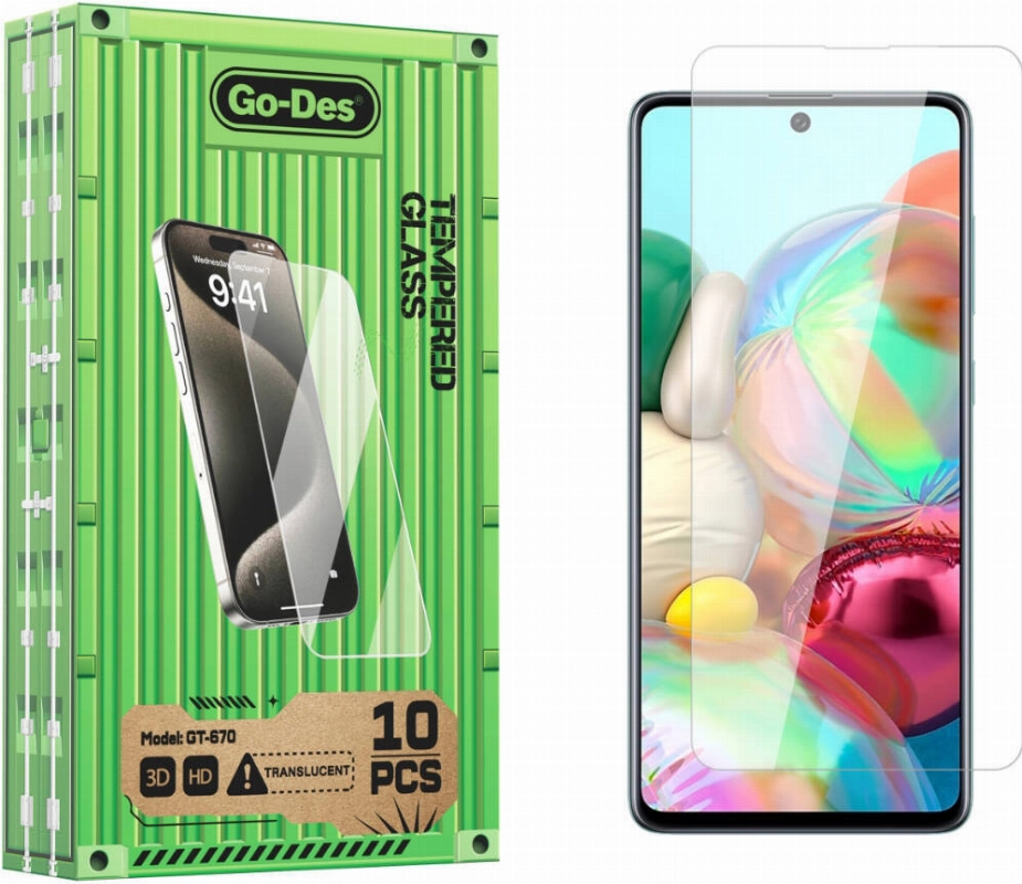 Samsung Galaxy A71 Go Des Parmak İzi Bırakmayan 9H Oleofobik Bom Glass Ekran Koruyucu 10'lu Paket - Şeffaf