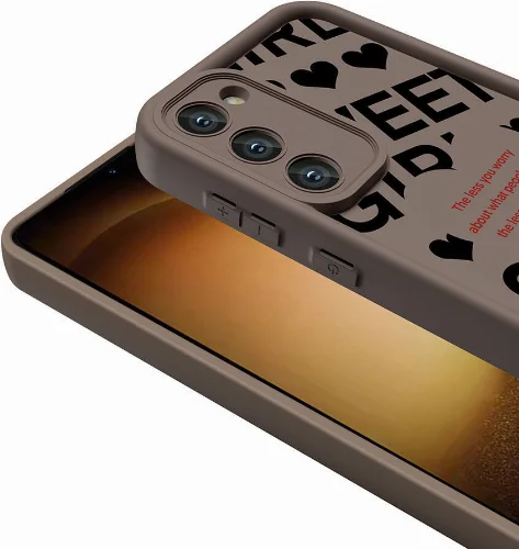 Samsung Galaxy S23 Kılıf Kamera Korumalı Baskılı Arka Yüzey Klas Kapak - Siyah