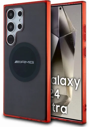 Samsung Galaxy S24 Ultra Kılıf AMG Orjinal Lisanslı Magsafe Şarj Özellikli Transparan Timeless Kapak - Siyah
