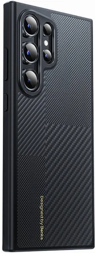 Samsung Galaxy S24 Ultra Magsafe Şarj Özellikli Karbon Fiber Benks Montage ArmorAir 600D Kevlar Kapak - Siyah