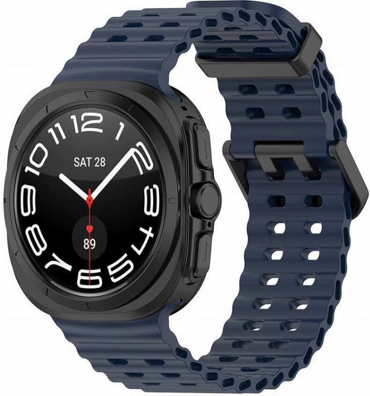 Samsung Galaxy Watch Ultra 47mm Zore KRD-118 Tırtıklı Tasarım Silikon Kordon - Midnight Blue