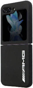 Samsung Galaxy Z Flip 5 Kılıf AMG Magsafe Şarj Özellikli Büyük Logo Dizayn Orjinal Lisanslı Kapak - Siyah