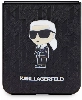 Samsung Galaxy Z Flip 5 Kılıf Karl Lagerfeld Orjinal Lisanslı KL Desenli Karl İkonik Saffiano Kapak - Siyah