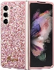 Galaxy Z Fold 5 Kılıf Guess Orjinal Lisanslı Yazı Logolu Glitter Script Kapak - Pembe