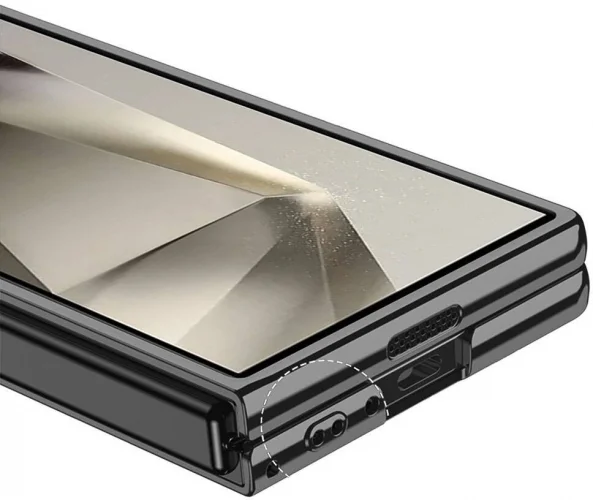 Galaxy Z Fold 6 Kılıf Zore Full Camlı Kıpta Kapak - Siyah
