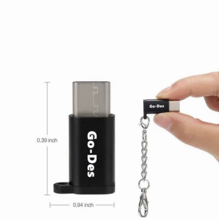 Go-Des GD-CT10 Micro-USB Type-C Çevirici - Siyah