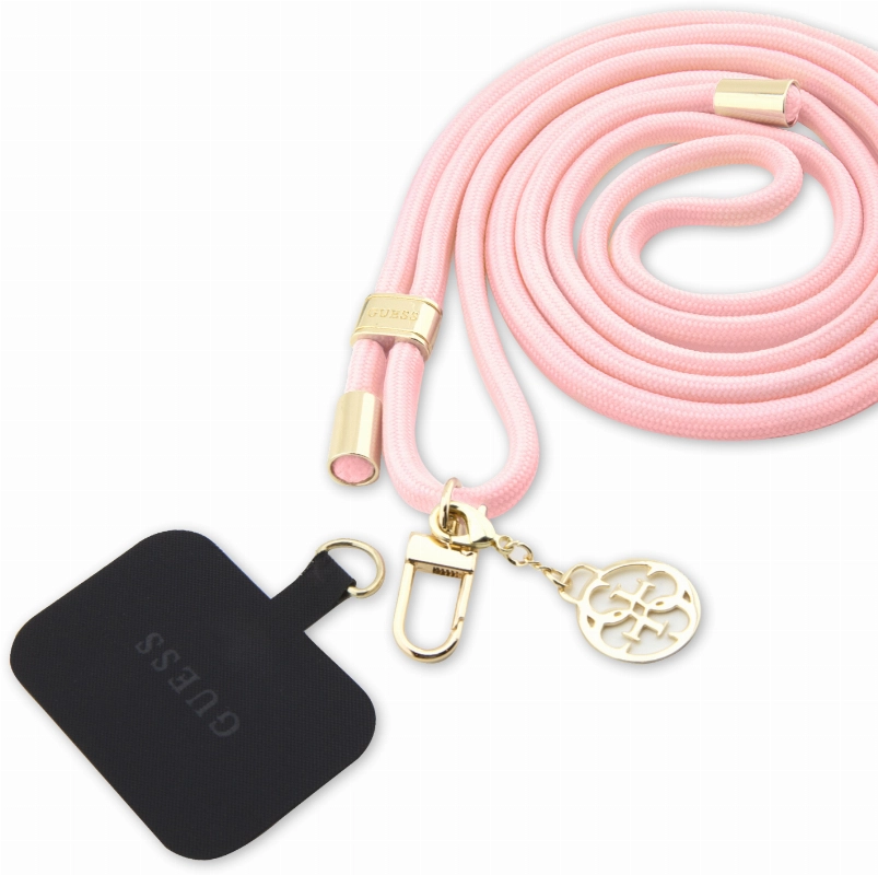 GUESS Metal Logolu Cep Telefonu Askı İpi - Pembe