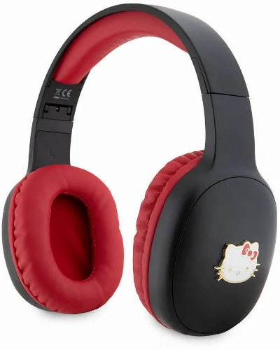 Hello Kitty Orjinal Lisanslı Ayarlanabilir Metal Kitty Logolu Oval Bluetooth 5.3 Kulaklık - Siyah