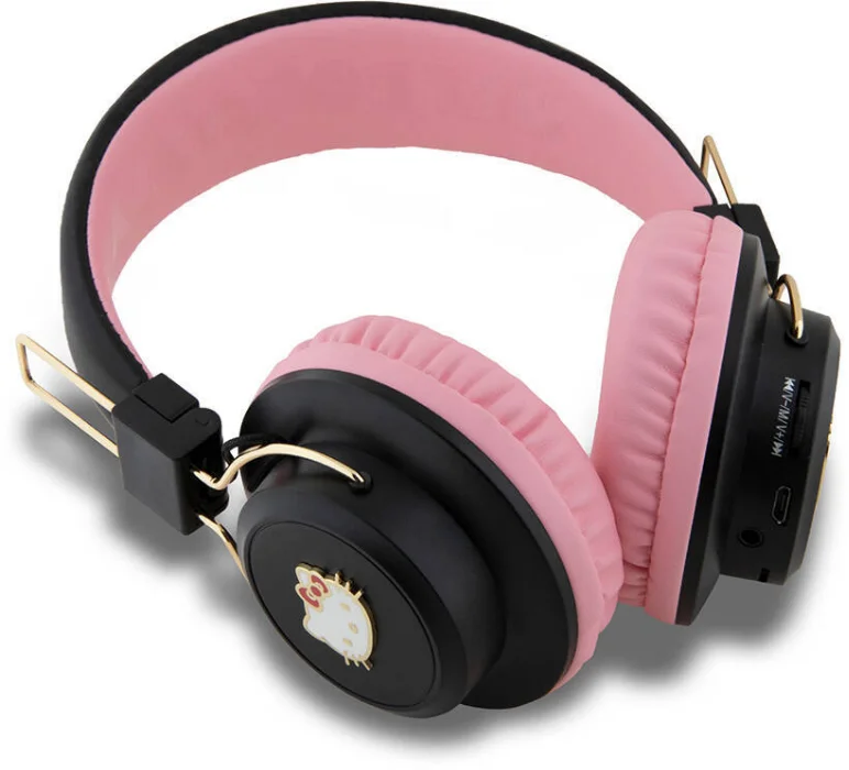 Hello Kitty Orjinal Lisanslı Ayarlanabilir Metal Kitty Logolu Yuvarlak Bluetooth 5.3 Kulaklık - Pembe