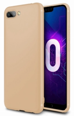 Honor 10 Kılıf İnce Soft Mat Renkli Esnek Silikon Kapak - Gold