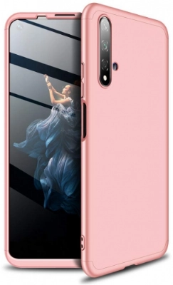 Honor 20 Kılıf 3 Parçalı 360 Tam Korumalı Rubber AYS Kapak  - Rose Gold