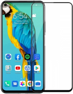 Honor 20 Tam Kapatan 5D Kenarları Kırılmaya Dayanıklı Cam Ekran Koruyucu - Siyah