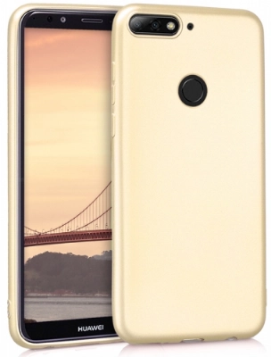 Honor 7X Kılıf İnce Soft Mat Renkli Esnek Silikon Kapak - Gold