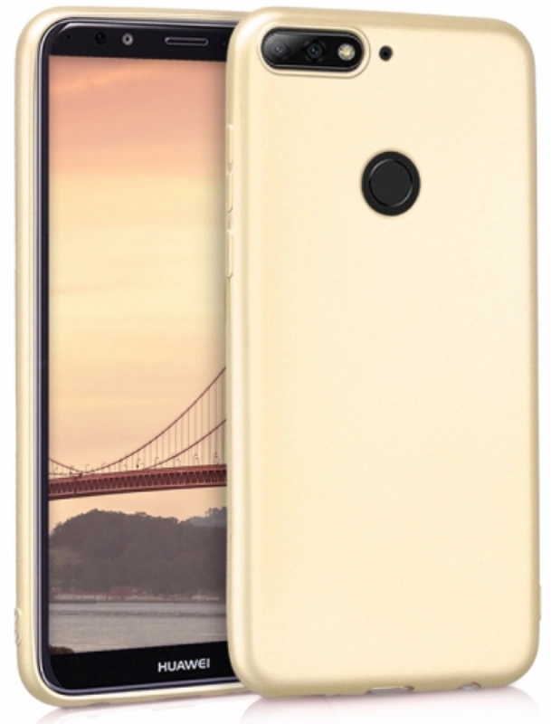 Honor 7X Kılıf İnce Soft Mat Renkli Esnek Silikon Kapak - Gold