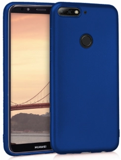 Honor 7X Kılıf İnce Soft Mat Renkli Esnek Silikon Kapak - Lacivert