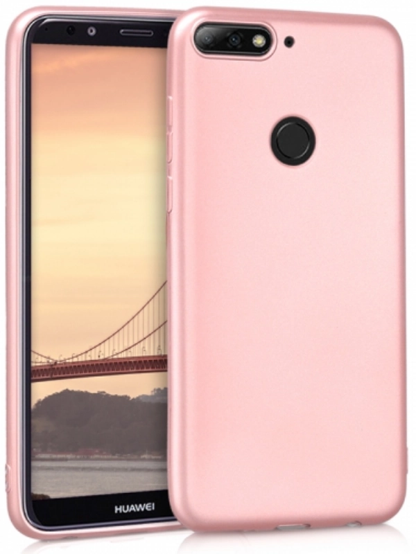 Honor 7X Kılıf İnce Soft Mat Renkli Esnek Silikon Kapak - Rose Gold