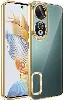 Honor 90 Kılıf Kamera Lens Korumalı Şeffaf Renkli Logo Gösteren Parlak Kapak - Gold