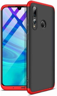 Honor 9x Kılıf 3 Parçalı 360 Tam Korumalı Rubber AYS Kapak  - Kırmızı - Siyah