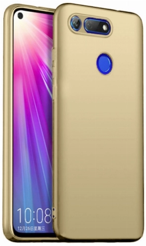 Honor View 20 Kılıf İnce Soft Mat Renkli Esnek Silikon Kapak - Gold