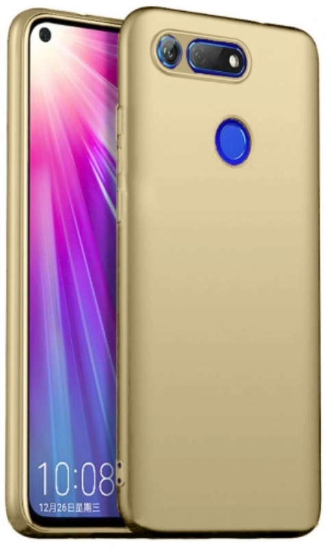 Honor View 20 Kılıf İnce Soft Mat Renkli Esnek Silikon Kapak - Gold