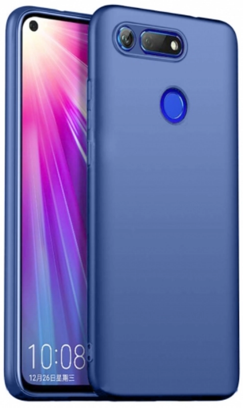 Honor View 20 Kılıf İnce Soft Mat Renkli Esnek Silikon Kapak - Lacivert