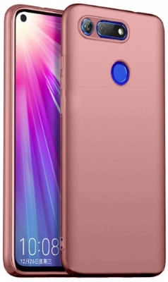 Honor View 20 Kılıf İnce Soft Mat Renkli Esnek Silikon Kapak - Rose Gold