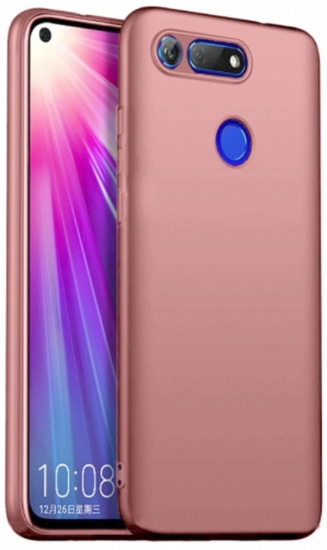 Honor View 20 Kılıf İnce Soft Mat Renkli Esnek Silikon Kapak - Rose Gold