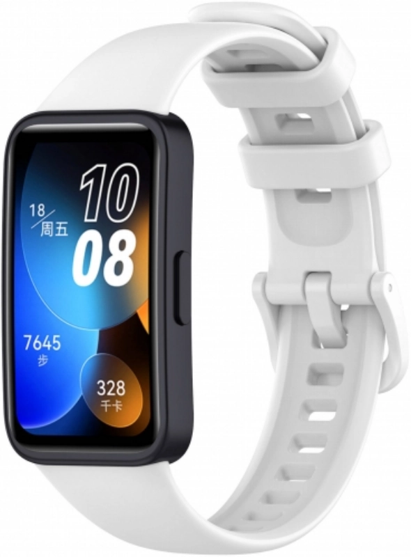 Huawei Band 8  Klasik Kordon Renkli Delikli Yumuşak Silikon Kordon  - Beyaz