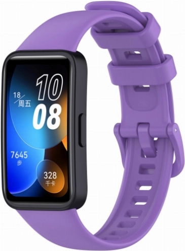 Huawei Band 8  Klasik Kordon Renkli Delikli Yumuşak Silikon Kordon  - Mor