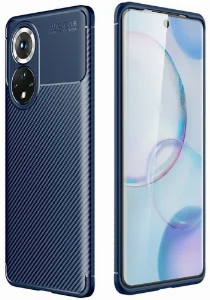 Huawei Honor 50 Kılıf Karbon Serisi Mat Fiber Silikon Negro Kapak - Lacivert