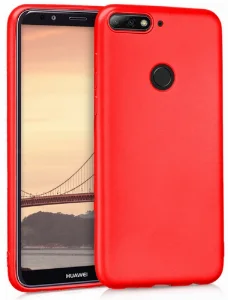 Huawei Honor 7C Kılıf İnce Mat Esnek Silikon - Kırmızı