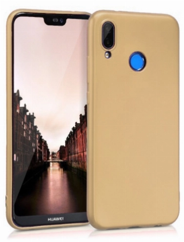 Huawei Honor 8c Kılıf İnce Soft Mat Renkli Esnek Silikon Kapak - Gold