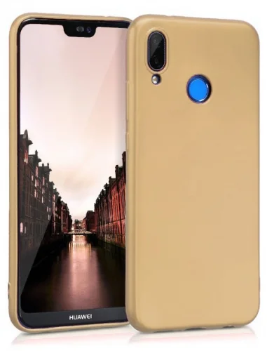 Huawei Honor 8c Kılıf İnce Mat Esnek Silikon - Gold