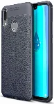 Huawei Honor 8c Kılıf Deri Görünümlü Parmak İzi Bırakmaz Niss Silikon - Lacivert