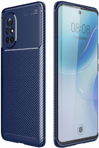 Huawei Honor 8i Kılıf Karbon Serisi Mat Fiber Silikon Negro Kapak - Lacivert