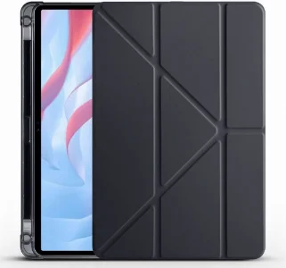 Huawei Honor Pad X9 11.5 Tablet Kılıfı Standlı Tri Folding Kalemlikli Silikon Smart Cover - Siyah