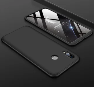 Huawei Honor Play Kılıf 3 Parçalı 360 Tam Korumalı Rubber AYS Kapak  - Siyah