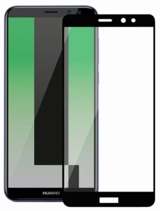 Huawei Mate 10 Lite 5D Tam Kapatan Kenarları Kırılmaya Dayanıklı Cam Ekran Koruyucu - Siyah