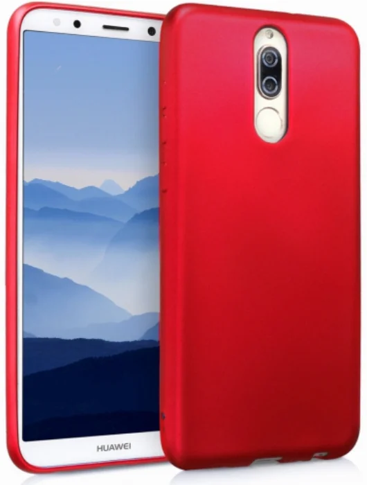 Huawei Mate 10 Lite Kılıf İnce Mat Esnek Silikon - Kırmızı