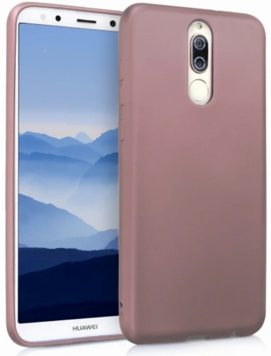 Huawei Mate 10 Lite Kılıf İnce Mat Esnek Silikon - Rose Gold
