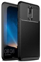 Huawei Mate 10 Lite Kılıf Karbon Serisi Mat Fiber Silikon Negro Kapak - Siyah