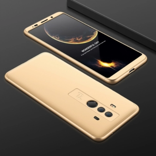 Huawei Mate 10 Pro Kılıf 3 Parçalı 360 Tam Korumalı Rubber AYS Kapak  - Gold