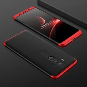 Huawei Mate 10 Pro Kılıf 3 Parçalı 360 Tam Korumalı Rubber AYS Kapak  - Kırmızı - Siyah