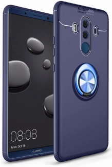 Huawei Mate 10 Pro Kılıf Renkli Silikon Yüzüklü Standlı Auto Focus Ravel Kapak - Mavi