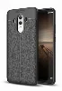 Huawei Mate 10 Pro Kılıf Deri Görünümlü Lüks Parmak İzi Bırakmaz Niss Silikon Kapak - Siyah