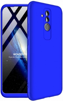 Huawei Mate 20 Lite Kılıf 3 Parçalı 360 Tam Korumalı Rubber AYS Kapak  - Mavi