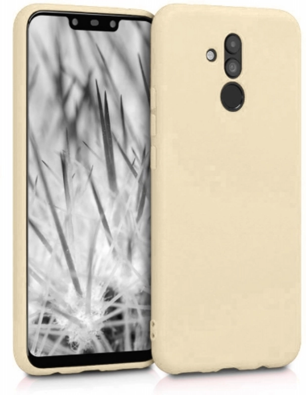 Huawei Mate 20 Lite Kılıf İnce Soft Mat Renkli Esnek Silikon Kapak - Gold